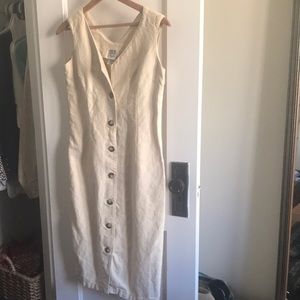 Linen/Cotton Vintage Button-Down Dress
